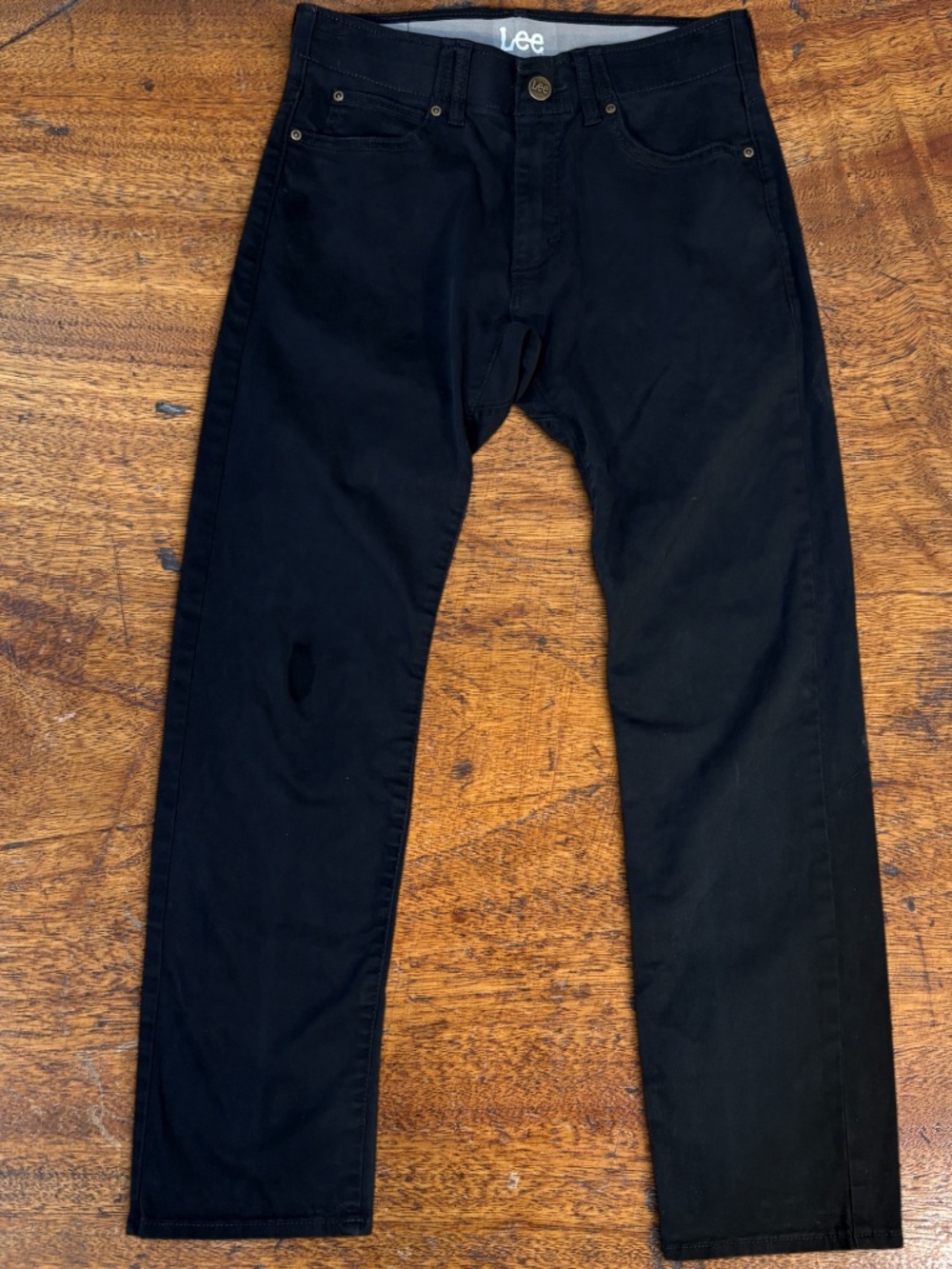 Lee Extreme Motion Slim Straight Leg Jeans Black Stretch Cotton Blend Size 30